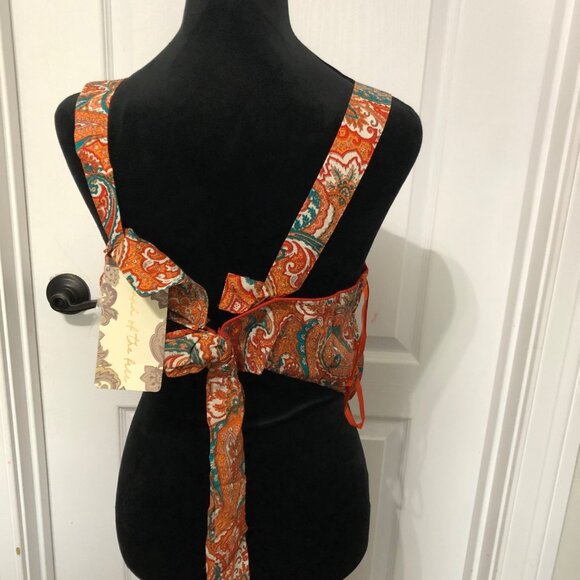 Band Of The Free Orange Paisley Sleeveless Top Size‎ Medium NWT - Picture 8 of 8